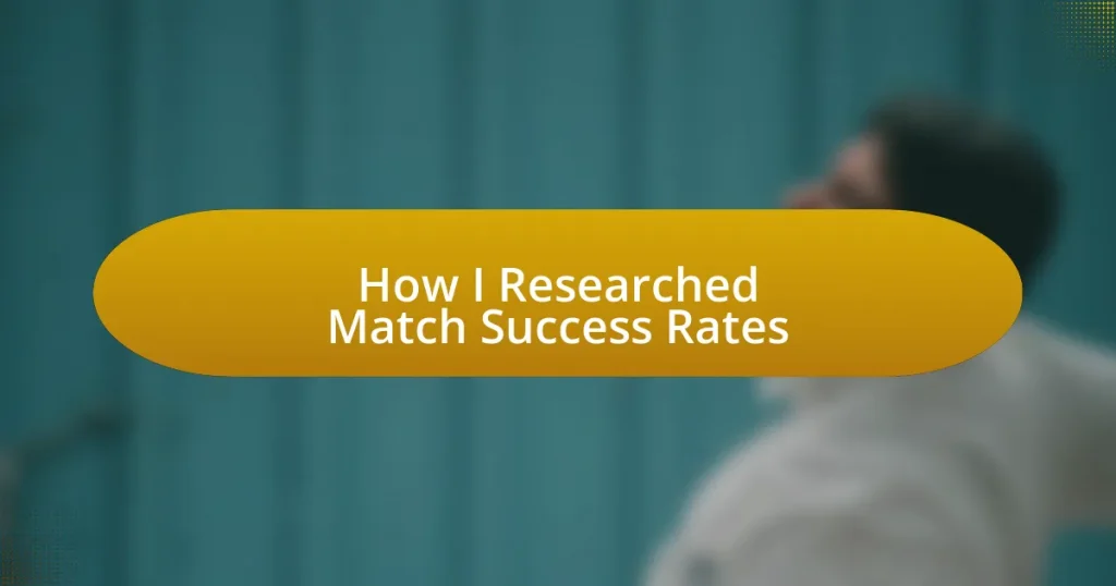 How I Researched Match Success Rates