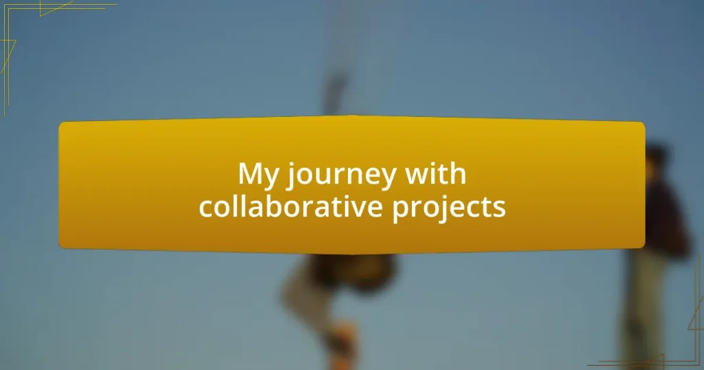 My journey with collaborative projects