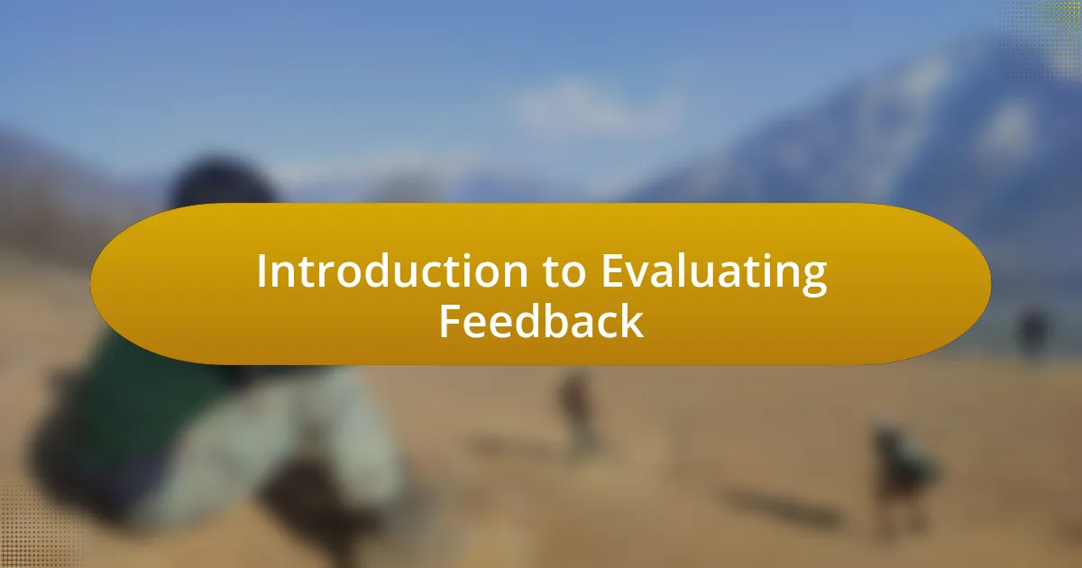 Introduction to Evaluating Feedback