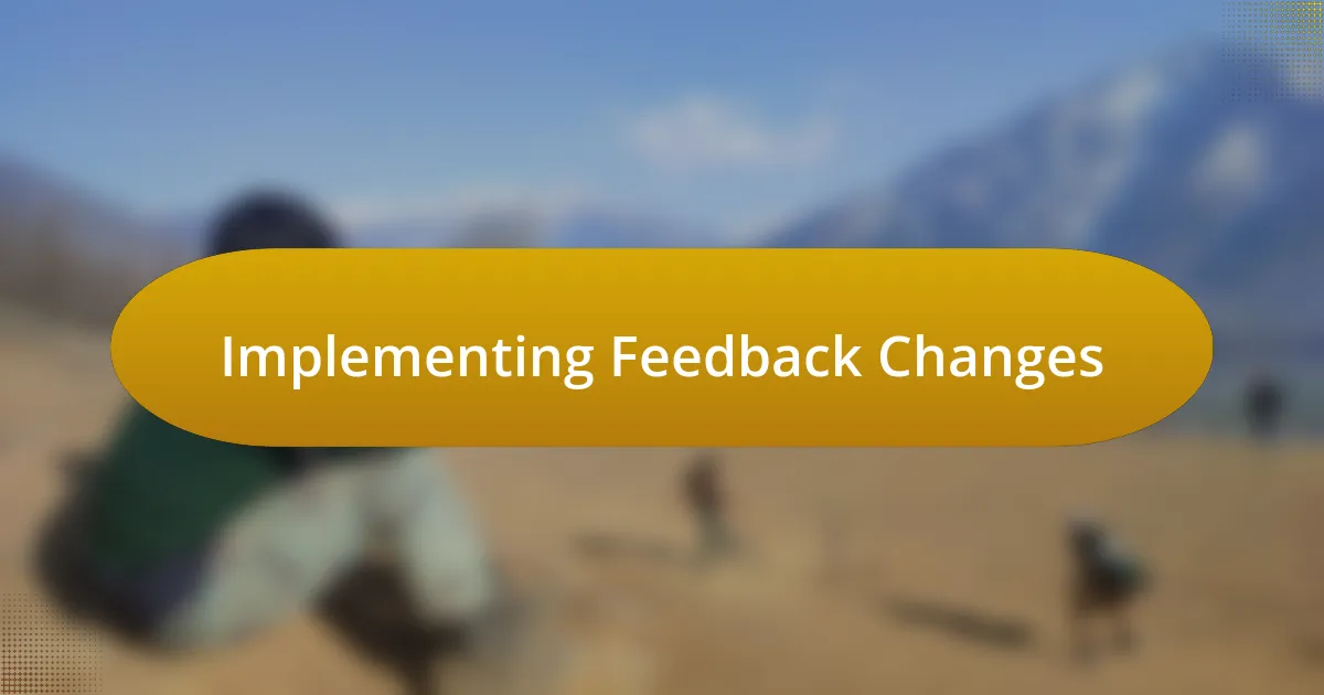 Implementing Feedback Changes