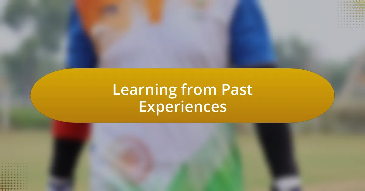 Learning from Past Experiences