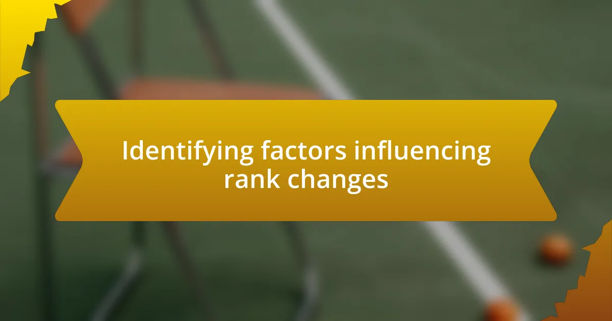 Identifying factors influencing rank changes