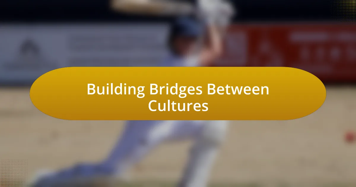 Building Bridges Between Cultures