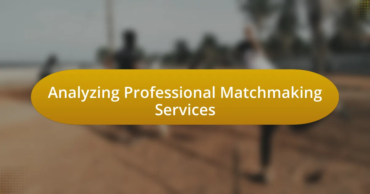 Comparing Cultural Approaches to Matchmaking