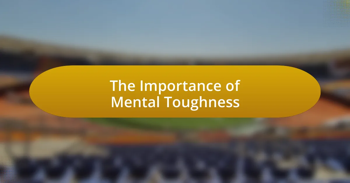 The Importance of Mental Toughness