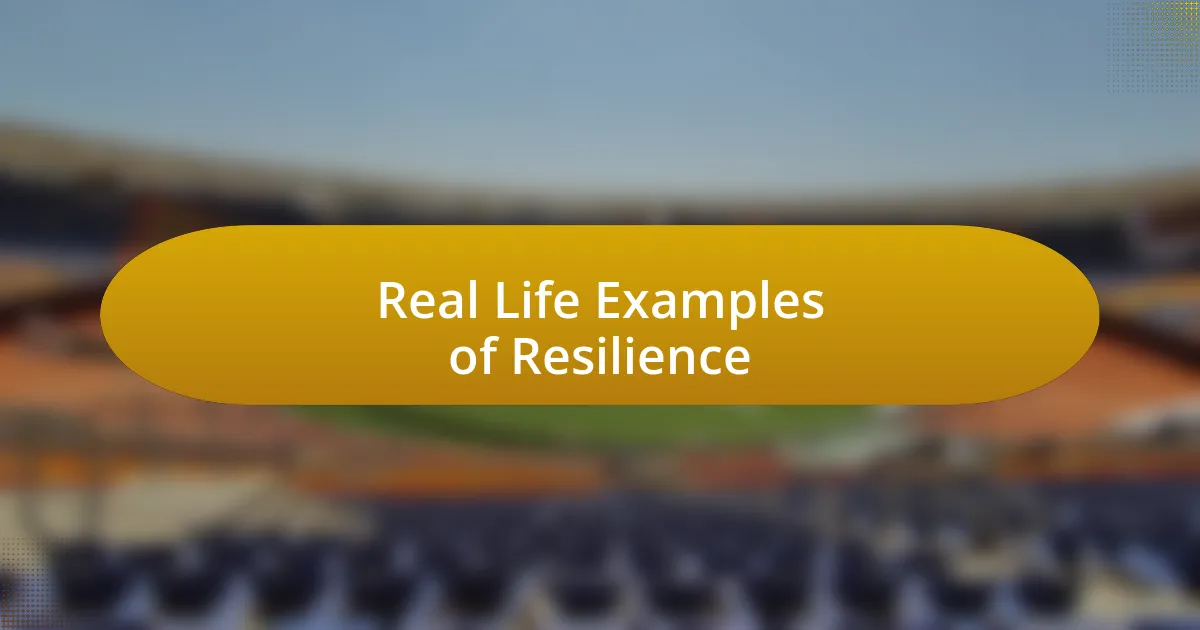 Real Life Examples of Resilience