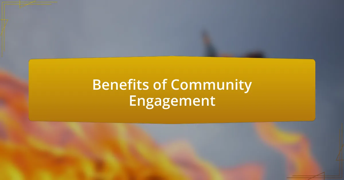 Benefits of Community Engagement