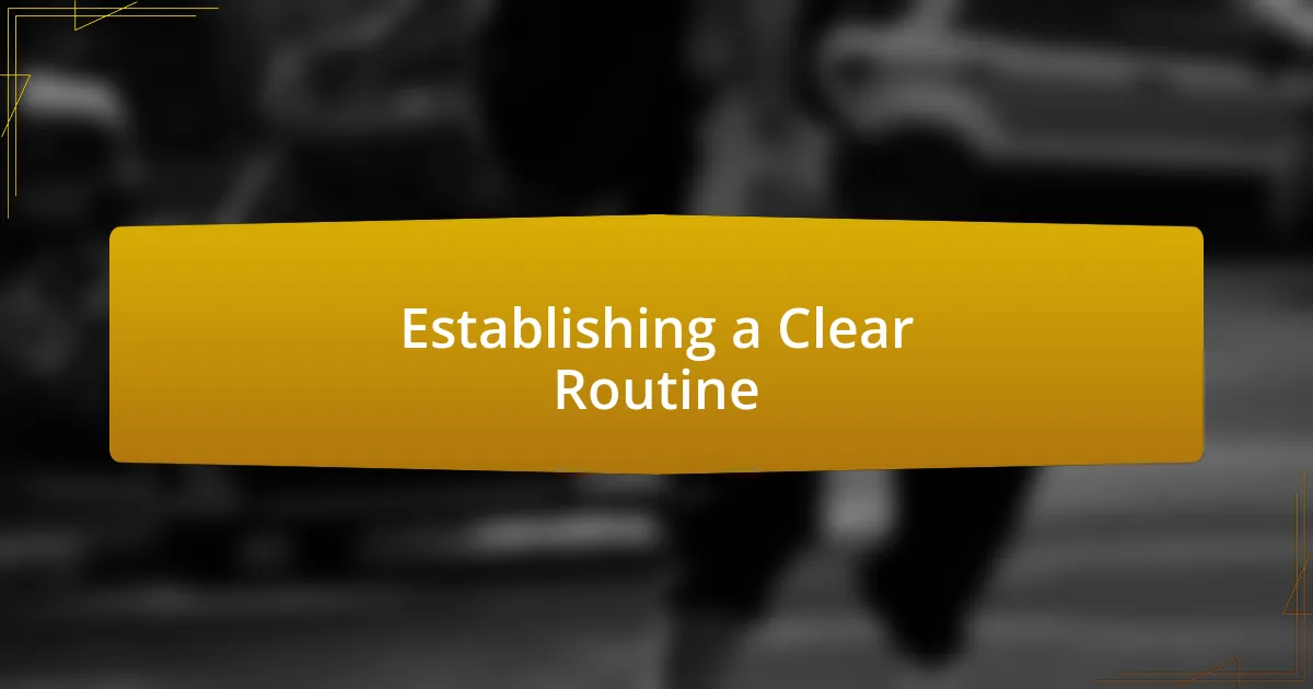 Establishing a Clear Routine