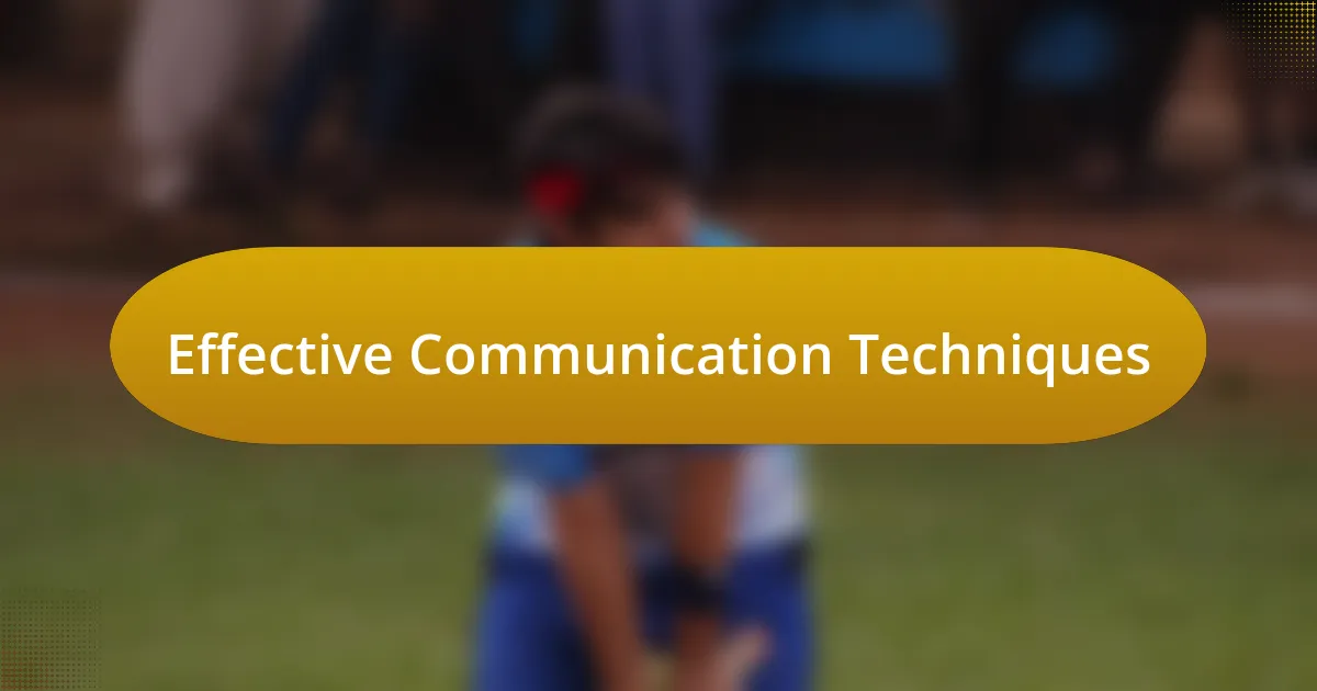 Effective Communication Techniques